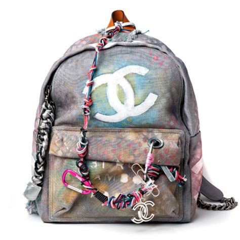 chanel backpack canvas graffiti